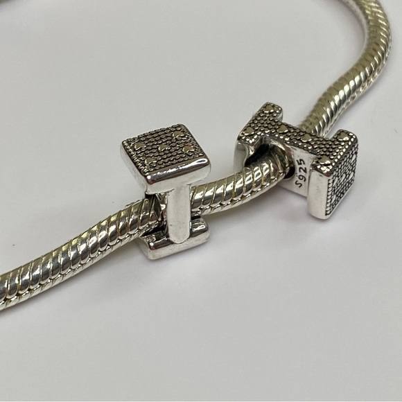 Sterling Silver Letter I Charm - Picture 8 of 11